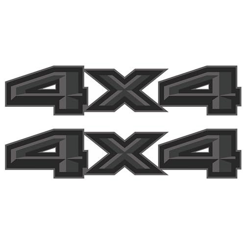Image of GOLD HOOK 4x4 Decals Compatible with Ford F-150 2004-2008 - Premium Series - Black Metallic Finish - Set of 2