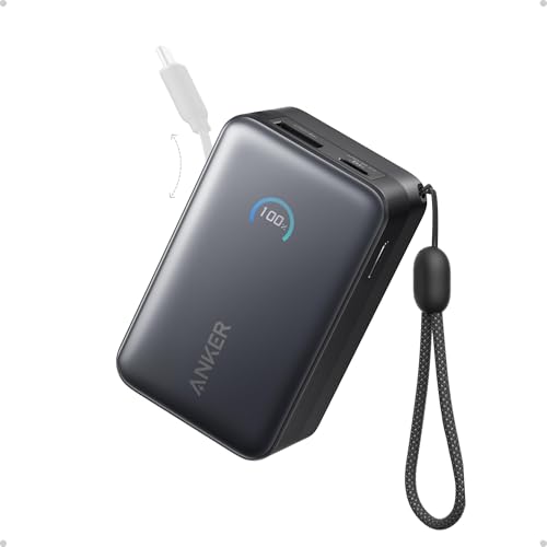 Anker Nano Portable Charger, 45W 10000mAh with 2.3 ft Retractable Cable, Compact Power Bank, Travel...