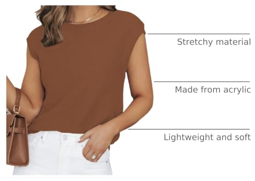 Image of CiCiBird Women Summer Cap Sleeve Sweaters Knit Crew Neck Pullover Tank Tops 2025 Casual Trendy Shirt