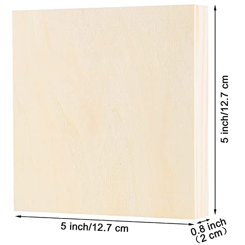 image for ADXCO 8 Pack Wood Panels 5 x 5 Inch Unfinished Wood Canvas Wooden Pane