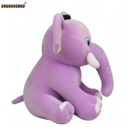 Image of Sitting Elephant Soft Toy - Purple | Super-Soft Plush Stuffed Animal for Girls Kids | Soft Stuff Toy for Kids | Ideal for Birthday Gift - 36 CM | Cute-Design & Washable