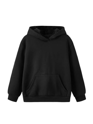 Floerns Boy's Basic Long Sleeve Hoodie Kangaroo Pocket Sweatshirt Pullovers Top