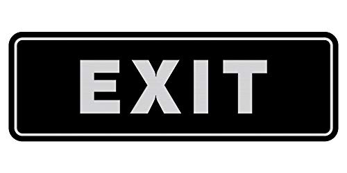 Image of Standard EXIT Sign - Black /Silver - Medium