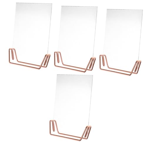 Cadre photo transparent lot de 4 avec support de bureau élégant