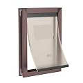 Aluminum Doggie Door with Magnetic Flap, Cat Door for Exterior Door, Medium Dog Door with Two Sliding Lock Panels, Telescoping Tunnel, Small Pet Door for Dogs and Cats up to 40lbs
