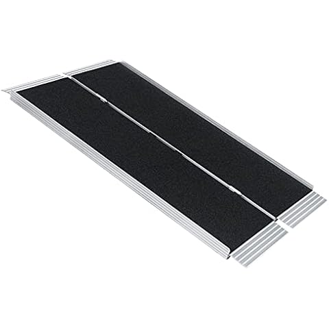 5FT Non-Skid Traction Folding Aluminum Wheelchair Ramp Scooter Mobility Handicap Ramp for Home Steps, Holds Up to 600lbs, Folding Length:60inch Cover