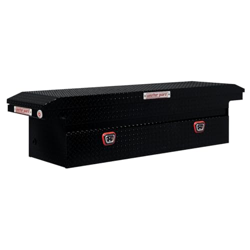 Image of Weather Guard Model 121-5-04 Saddle Truck Box, Aluminum, for Full Size Trucks, Low Profile, Gloss Black, 11.0 cu ft Capacity