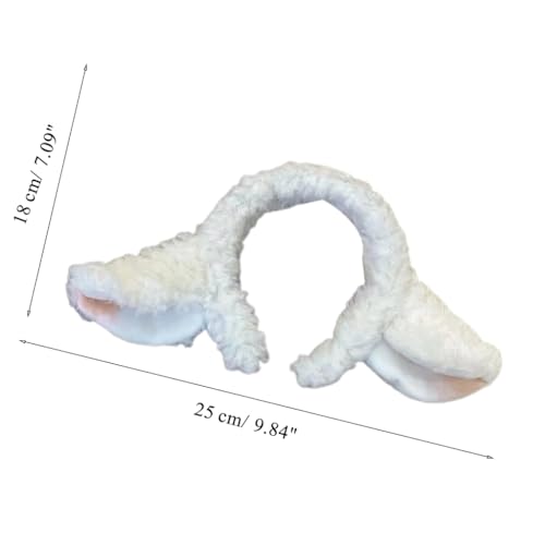 Cartoon Headbands, Soft Lamb Headband Animal Shape Plush Ears Hair Hoop for Washing Face Animal Hairbands Cartoon Costume3