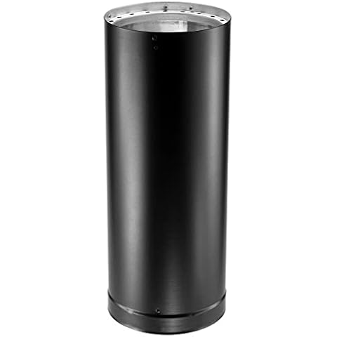 DuraVent 6 Inch Lightweight Galvanized Stainless Steel Double Wall Wood Burning Stove Pipe Connector to Vent Smoke or Exhaust, Black Cover