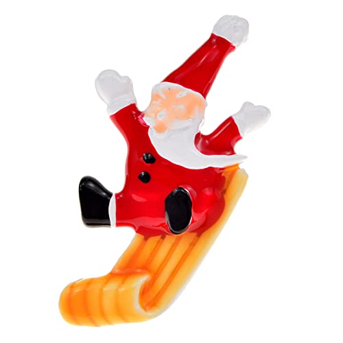 Broche de Noël Père Noël skieur pour sublimer votre pull de fête