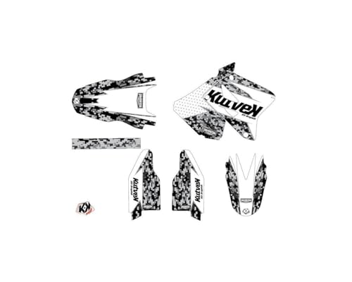 Kit déco Suzuki 250 RM Predator haut de gamme vinyle blanc light