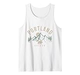 Portland Oregon Mountains Bear Nature Lover Vintage Tank Top