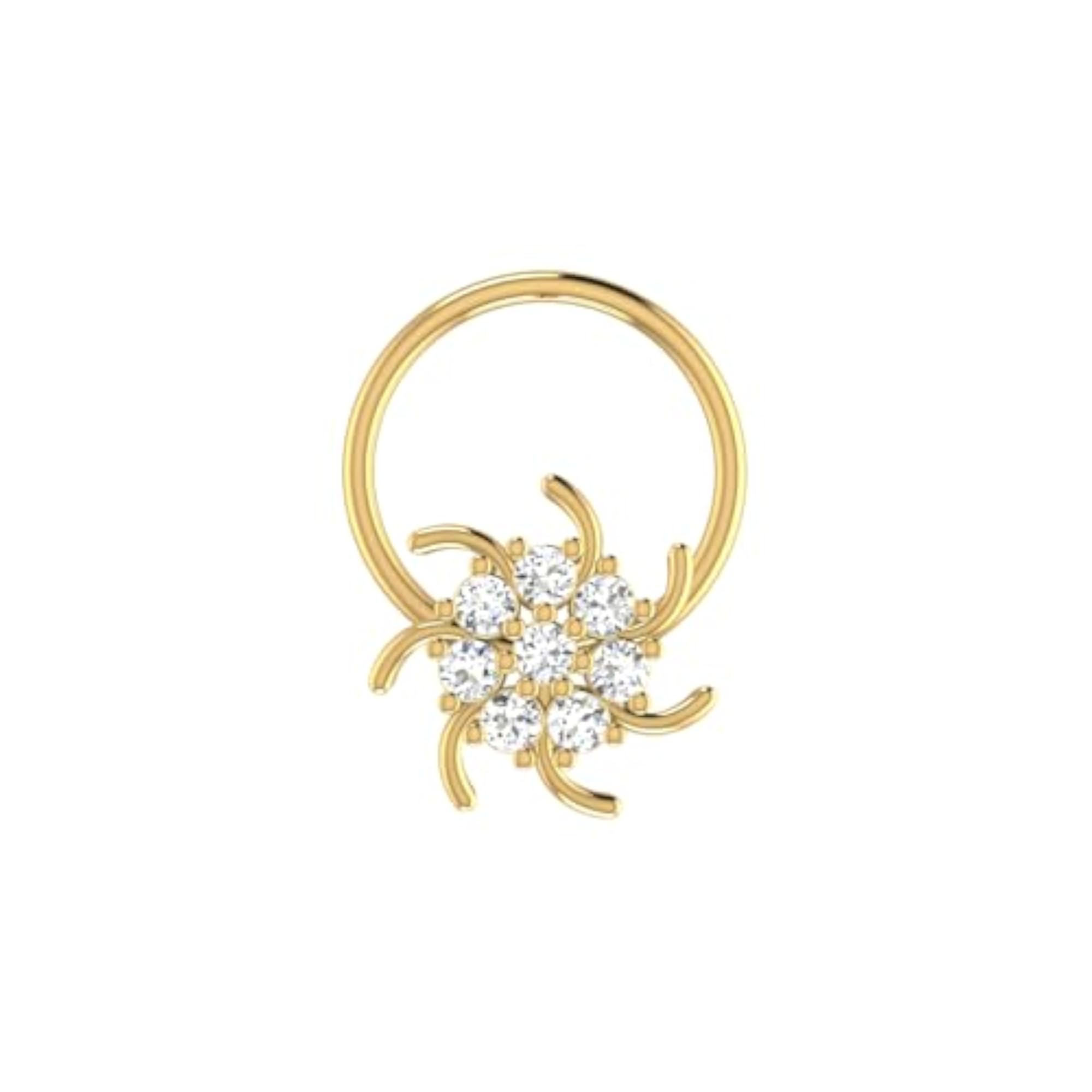 Women's 9K BIS Hallmarked Yellow Gold Stud Nose Ring