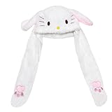 CZZLYJ Kawaii Ear Moving Jumping Hat Cute Cartoon Fluffy Cap Soft Warm Winter HeadWear Anime Plush Hats for Women Girls (white2)