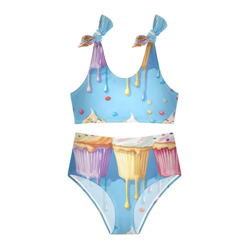 Boccsty Bakery Cake Candy Colorful Girls Tankini Swimsuit Kids Bikini Sets 2 Pcs Bathing Suit 3T3