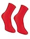 Rainbow Socks - Damen Herren Baumwolle Diabetiker Socken Ohne Gummibund - 1 Paar - Rot - Größen 44-46