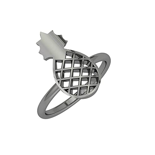 Handmade 925 Sterling Silver Pineapple Ring Jewelry Gift for Women