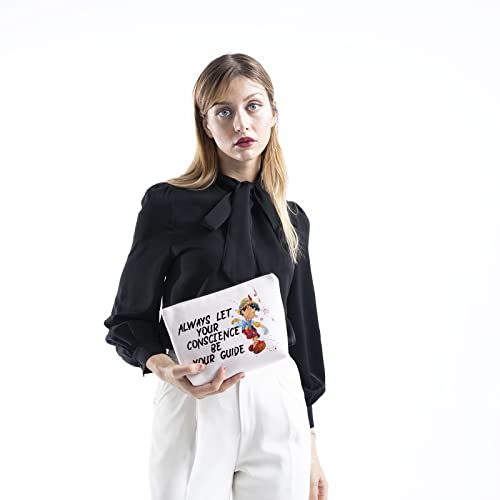 Tsotmo Magic Kingdom Movie Inspired Gift Jiminy Quote Always Let Your Conscience Be Your Guide Zipper Pouch Makeup Bag (Conseience Your Guide) #TOP2