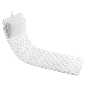 Full Body Bath Pillow, Non-Slip Spa Bathtub Mat Mattress Pad with Extra Thick Head Pillow, Luxury Extra Large Bath…