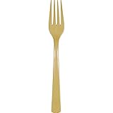 Unique Gold Solid Plastic Forks (18ct) - Durable & Elegant Party Cutlery - Perfect For Parties, Picnics & Every Occasion