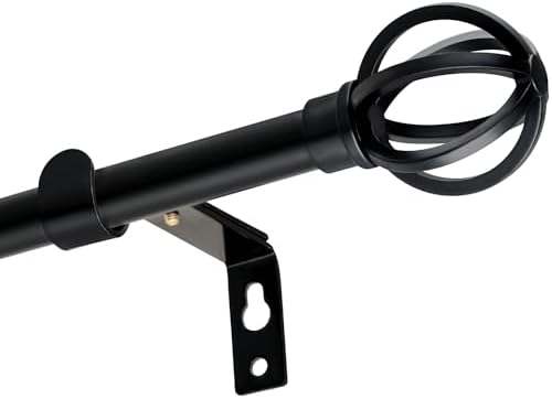 Widyana Extendable Curtain Poles, Black 70 to 350cm Curtain Poles Wall ...