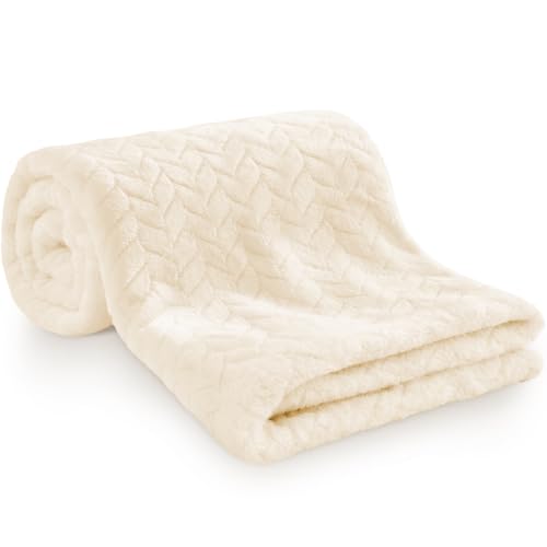 KeaBabies Soft Fleece Baby Blanket for Girls, Boys (1pk Serene, Soft Cream)