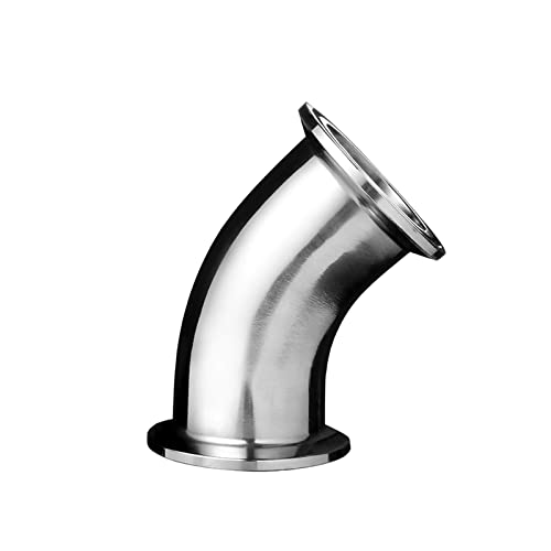Codo de 45 grados de 51mm para modificar dirección de fluidos en tubería Tri Clamp 304 2