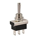 Heschen Interruptor basculante de metal 12 V 25 A SPDT 3 posiciones encendido/apagado/marcha 3 pines para iluminación de salpicadero