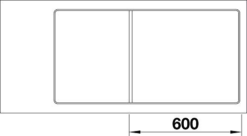 BLANCO AXIA III 6 S-F | Granitspüle aus SILGRANIT anthrazit | Einbauart: Flächenbündig | Hauptbecken links | mit Glasschneidbrett | für 60 cm breite Unterschränke | Reinigungsfreundliche Öberfläche