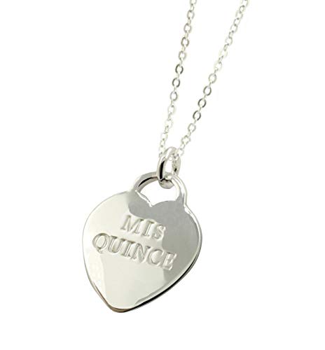 Solid Sterling Silver Quinceanera Mis Quince Gift Jewelry Necklace TAG