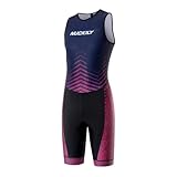 NUCKILY Triathlon Suits Herren Einteiler Ärmellos Racing Trisuits Neoprenanzug mit Taschen zum...