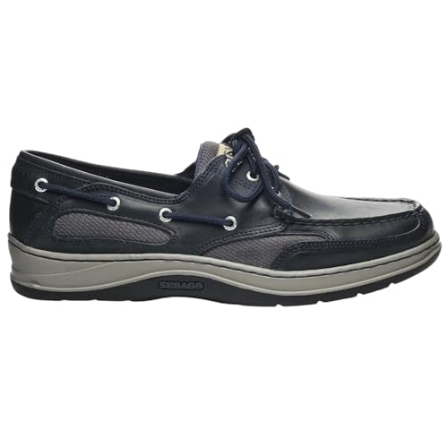 Image of Sebago Clovehitch II FGL Waxed Lace Up Moccasins - 100% Leather, Low-Cut Design with Water-Resistant Finish & Breathable Mesh Lining