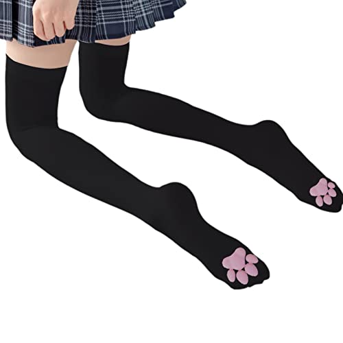 Chaussettes De Coussinet De Chat, 3D Cat's Claw Bas Respirant Confortable sur Les Chaussettes des Filles, Chaussettes d'hiver en Peluche, Longue Chaudes Hiver Chaussette pour Femmes Cover