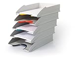 Durable - VARICOLOR® Mix - Corbeille à courrier 5 Compartiments - Rangement pour Bureau pour Documents au Format A4 - 770427 Multicolore, 255 x 55 x 330 mm (L x H x P)