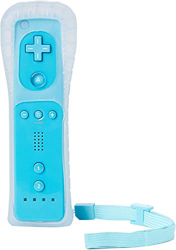 Image of Lyyes Wii Remote Controller with Nunchuck, Silicon Case and Strap for Wii U (Blue)