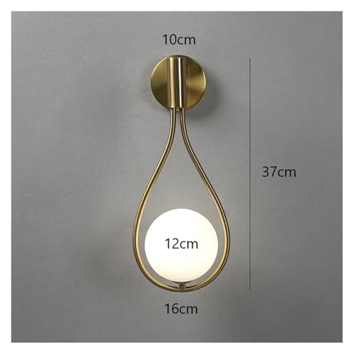 Aplique de pared dorado con bola de cristal de diseño nórdico elegante 2
