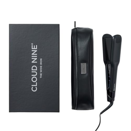 Cloud Nine Wide Iron Glätteisen breite Platten für dickes Haar Schwarz