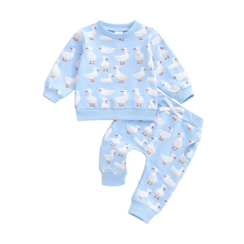 Toddler Boy Girl Outfits Baby Farm Fall Winter Clothes Infant Chicken Sweatshirt Pullover Pants Cute Kids Set