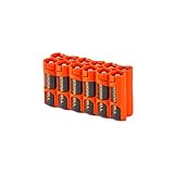 Storacell by Powerpax AA Battery Caddy, Orange, Holds 12 Batteries