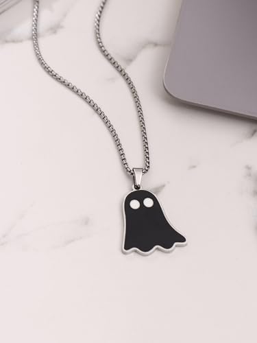 Image of Yellow Chimes Chain Pendant for Men Fashion Black Silver Pendants For Men |Shaped Pendant Necklace | Stainless Steel Chain for Men | Accessories for Men | Birthday Gift for Men & Boys