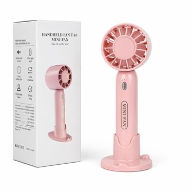 Mini Handheld Fan USB Rechargeable Portable with Phone Holder | 3 Speed Modes, Silent Operation, Foldable Design, Powerful Motor, Desk Stand Included-image-36