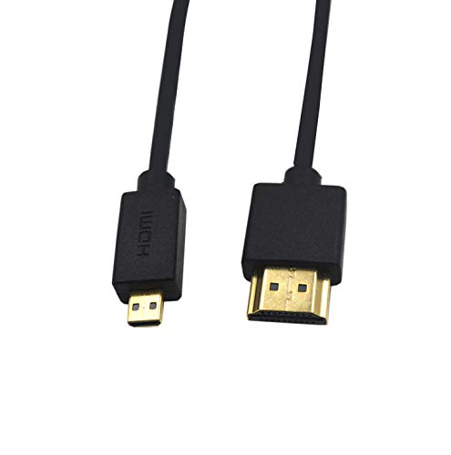 Duttek Câble HDMI mâle vers micro HDMI mâle très fin et flexible 1080p 4K 3D pour GoPro Hero 8/7 Noir, Sony A6500/A7, appareil photo Canon 60 cm.