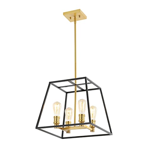 JONATHAN Y JYL6510A 4-Light Farmhouse Pendant Light, 15" Modern Industrial