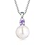 10mm,white pearl-amethyst birthstone