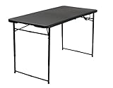 Cosco Products Indoor Outdoor Adjustable Height Center Fold Tailgate Table with Carrying Handle, 4', Black