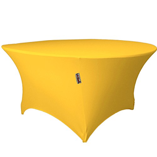 LA Linen Round Spandex Tablecloth 48" x 30" High, Yellow