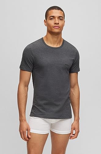 BOSS Men's Logo Embroidered Cotton Tee 3 Pack