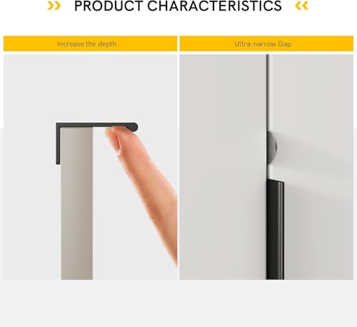 Image of Rergy 30 Pack 3 inch Cabinet Pulls Black Finger Pulls for Cabinets