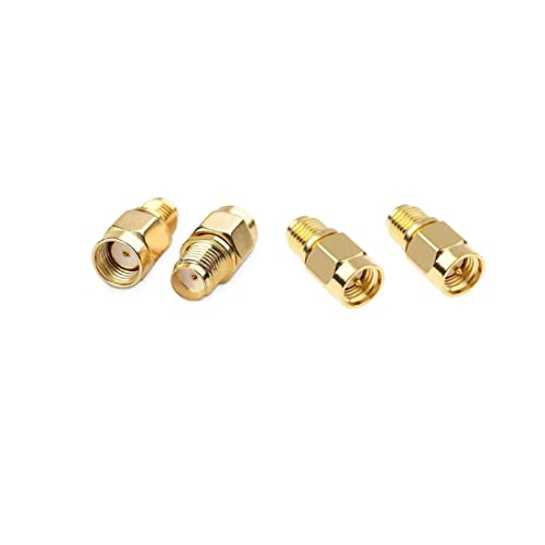 SMA to RP-SMA Connector 2 Type SMA Adapter Kit SMA Male to RP-SMA Female+SMA Female to RP-SMA Male RF Coaxial Coax Adapter for WiFi Antenna, LTE Router, FPV Drone, Signal Booster 4pcs