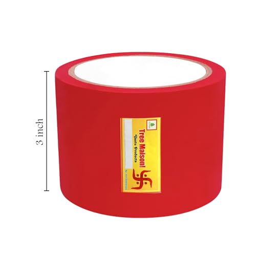 Image of Vastu Red - White Tape | Size - 3 Inch (72 mm) Approx | Length- 20 Meter (Approx) | Vastu Tape Remedy for Toilet | Vastu Tape for Main Door | Tape Remedy | Pack of 2